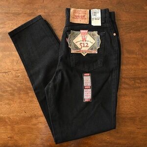 1990s Levi's Jeans For Women 17512 Slim Fit Tapered Leg Black High Waisted Jeans